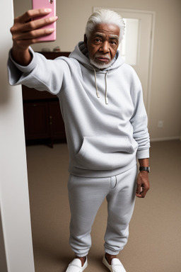 African american elderly male with  white hair