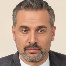 Neutral white adult male with short  brown hair and brown eyes