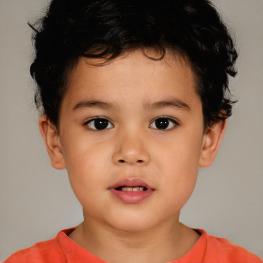 Neutral white child male with short  brown hair and brown eyes