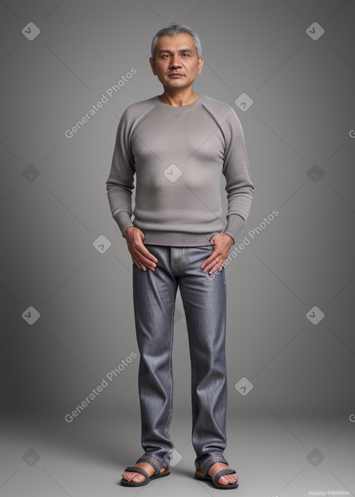 Uzbek 45 years male with  gray hair