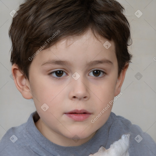 Neutral white child male with short  brown hair and brown eyes