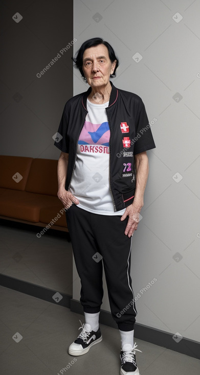 Swiss elderly non-binary with  black hair