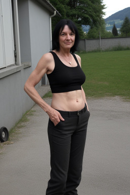 Swiss 45 years female with  black hair