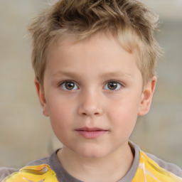 Neutral white child male with short  brown hair and brown eyes