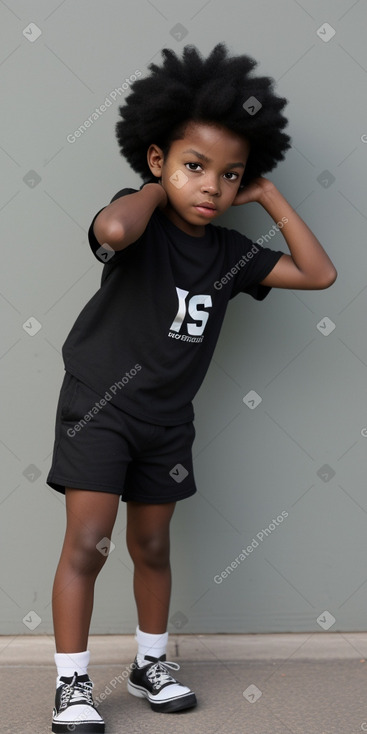 African american child boy with  black hair