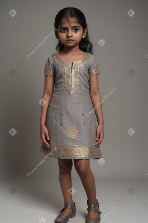 Indian child girl with  gray hair