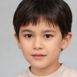 Neutral white child male with short  brown hair and brown eyes