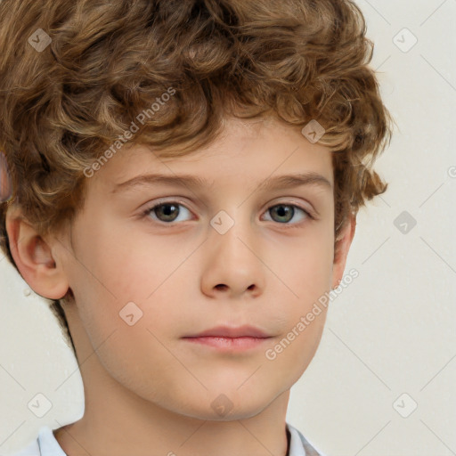 Neutral white child male with short  brown hair and brown eyes