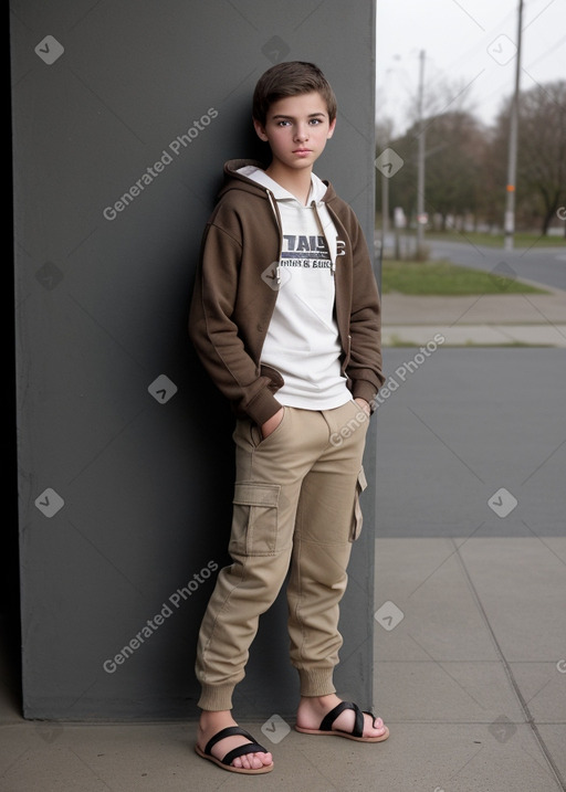 Teenager boy with  brown hair