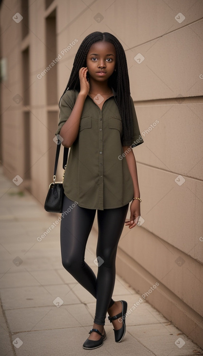 Senegalese teenager girl with  black hair