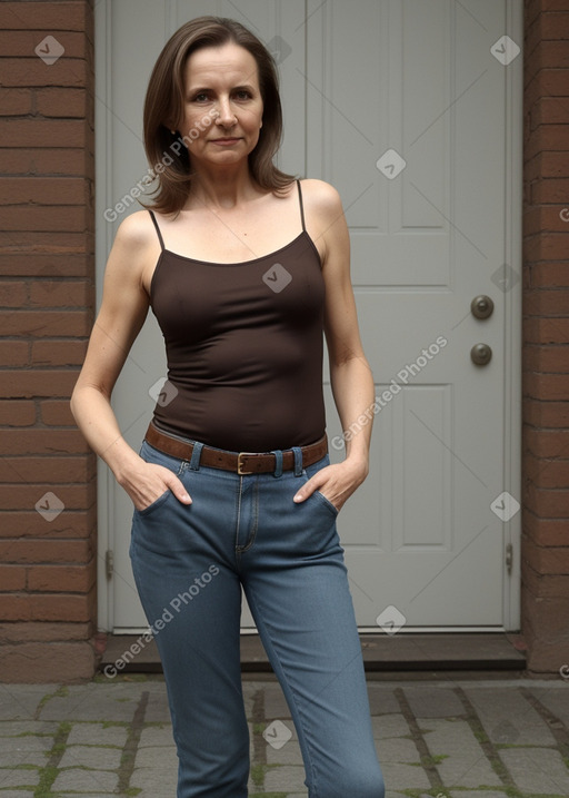 Polish 45 years female with  brown hair