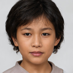 Neutral asian young-adult female with medium  brown hair and brown eyes