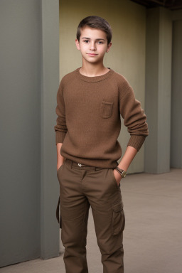 Costa rican teenager boy with  brown hair