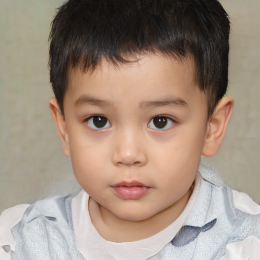 Neutral white child male with short  brown hair and brown eyes