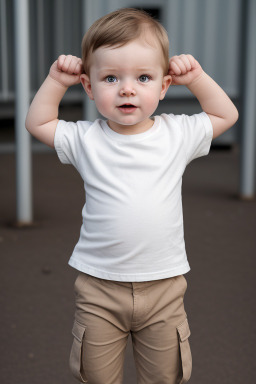 Icelandic infant boy with  brown hair