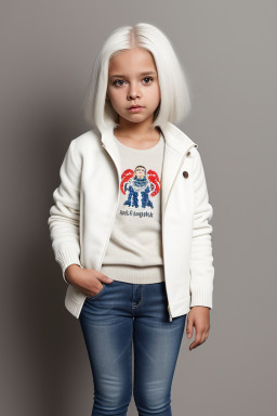 Panamanian child female with  white hair