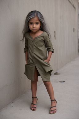 Bolivian child female with  gray hair