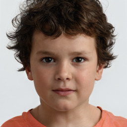 Neutral white child male with short  brown hair and brown eyes