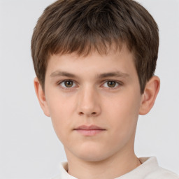 Neutral white child male with short  brown hair and brown eyes