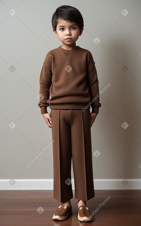 Malaysian child boy with  brown hair