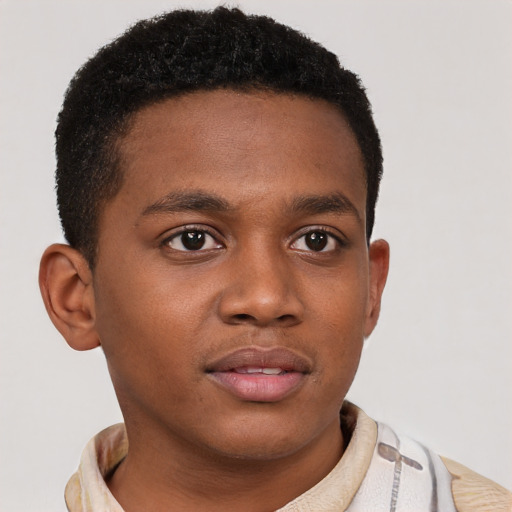 Neutral latino young-adult male with short  brown hair and brown eyes