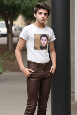 Iranian teenager male with  brown hair