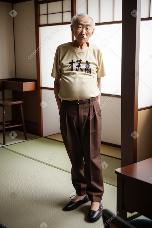 Japanese elderly male with  brown hair