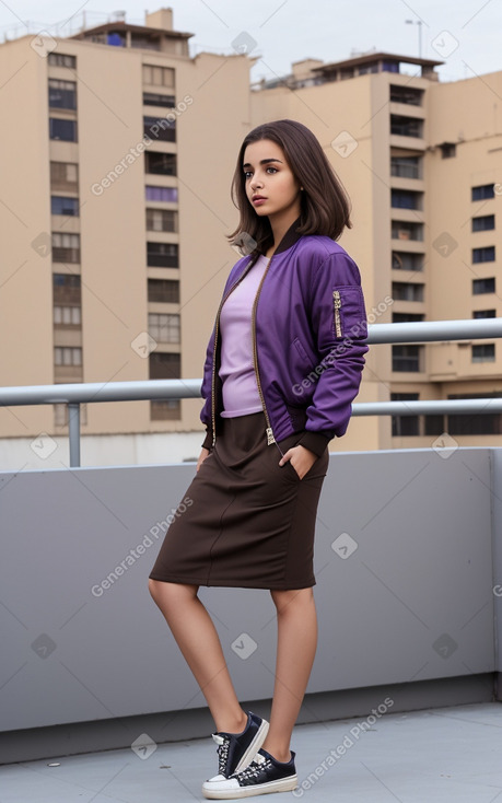 Libyan young adult female with  brown hair