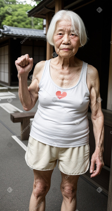 Japanese elderly female with  white hair