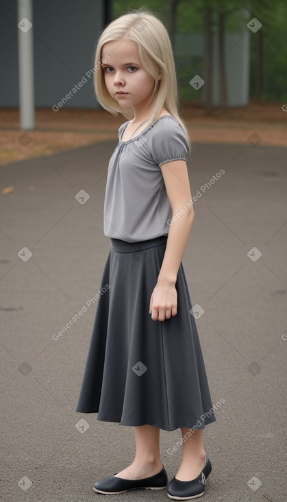 Finnish child girl with  gray hair