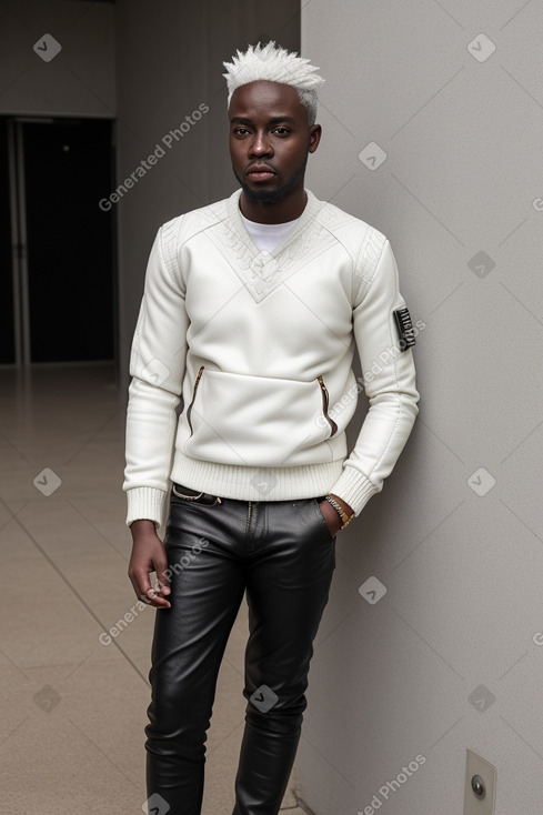 Ghanaian adult male with  white hair