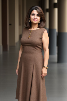 Arab middle-aged female with  brown hair