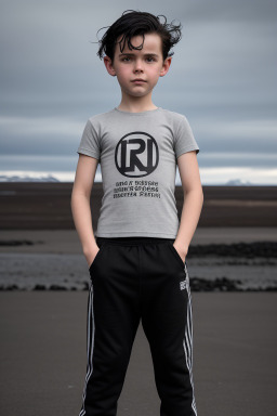 Icelandic child boy with  black hair