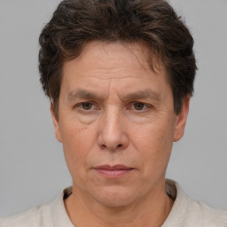 Neutral white adult male with short  brown hair and brown eyes