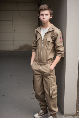 Teenager male with  brown hair