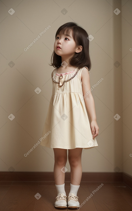 Korean child female with  brown hair