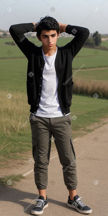 Jordanian teenager boy with  black hair