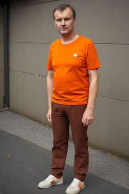 Latvian middle-aged male with  brown hair