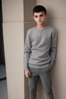 Albanian teenager boy with  gray hair