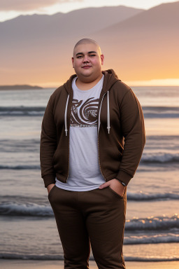 New zealand young adult male with  brown hair