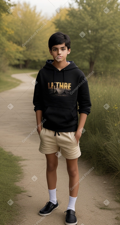 Teenager boy with  black hair