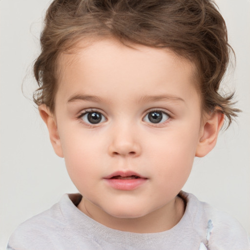 Neutral white child male with short  brown hair and brown eyes