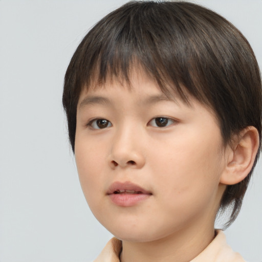 Neutral asian young-adult female with medium  brown hair and brown eyes
