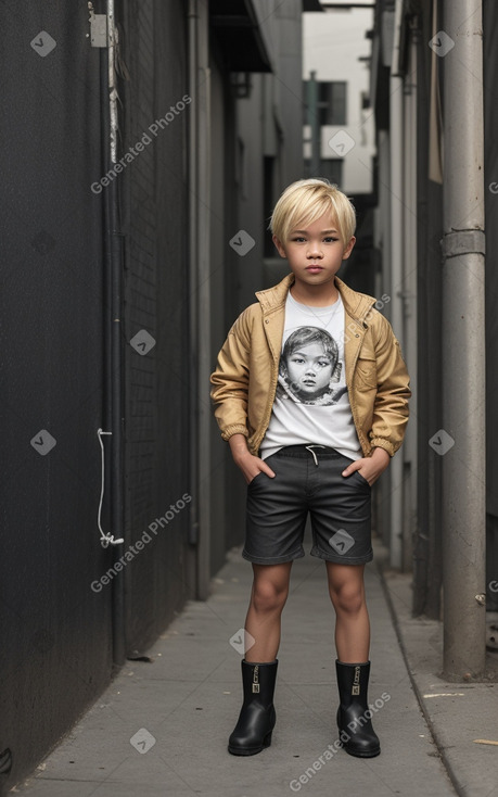 Thai child boy with  blonde hair