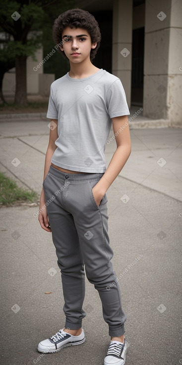 Greek teenager boy with  gray hair