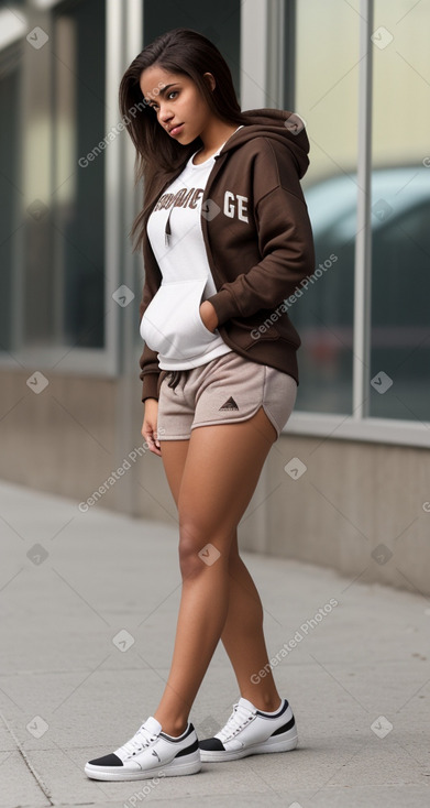 Dominican young adult female with  brown hair