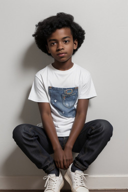 African american child male with  black hair