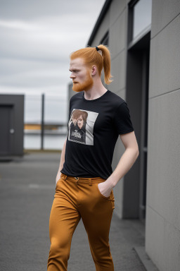 Icelandic young adult male with  ginger hair