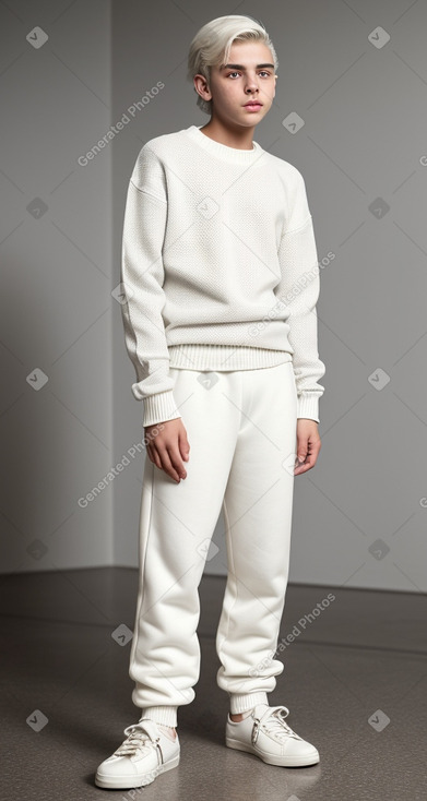 Lebanese teenager boy with  white hair