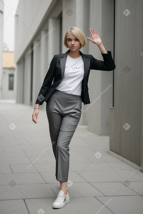 Latvian young adult female with  blonde hair